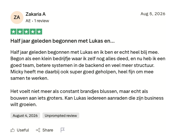 Resultaat van een klant van implement