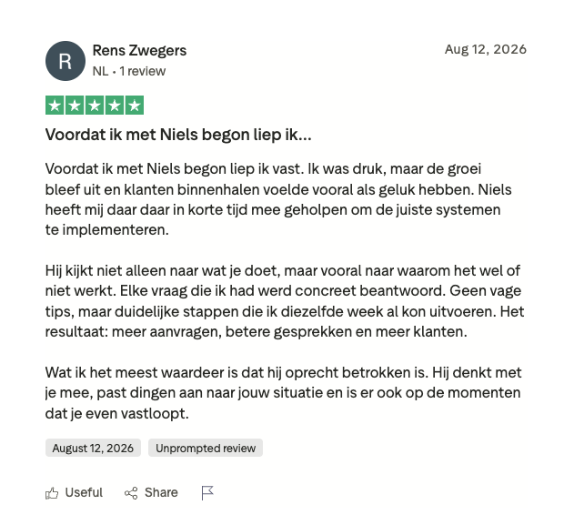 Resultaat van een klant van implement