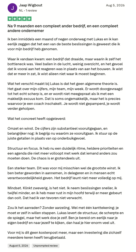 Resultaat van een klant van implement