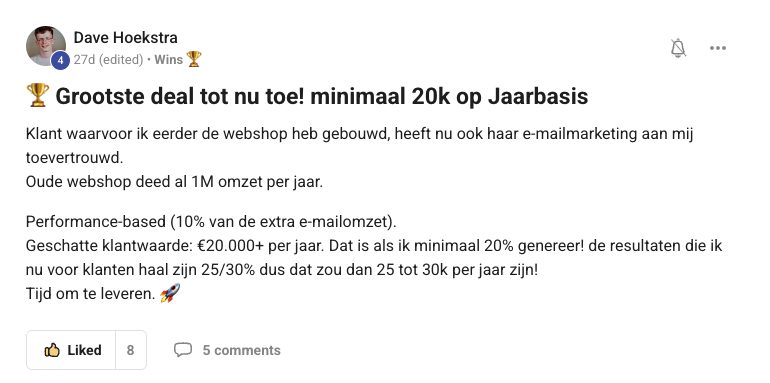 Resultaat van een klant van implement