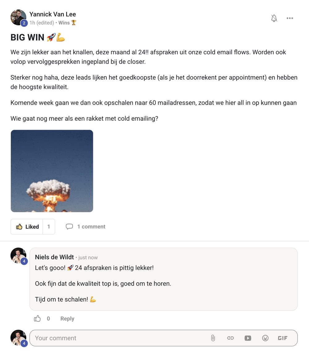 Resultaat van een klant van implement