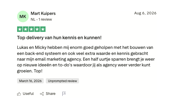 Resultaat van een klant van implement
