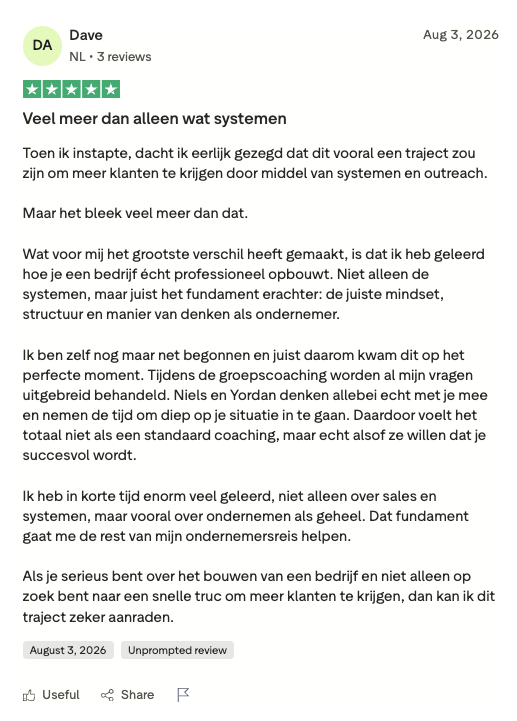 Resultaat van een klant van implement