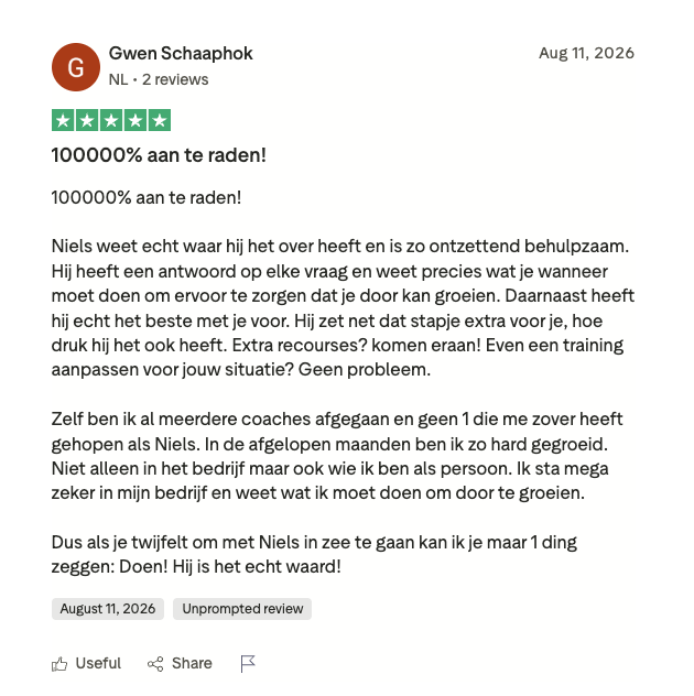 Resultaat van een klant van implement