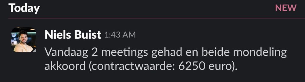 Resultaat van een klant van implement