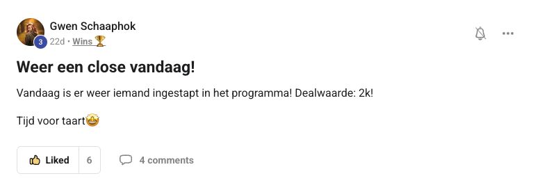 Resultaat van een klant van implement