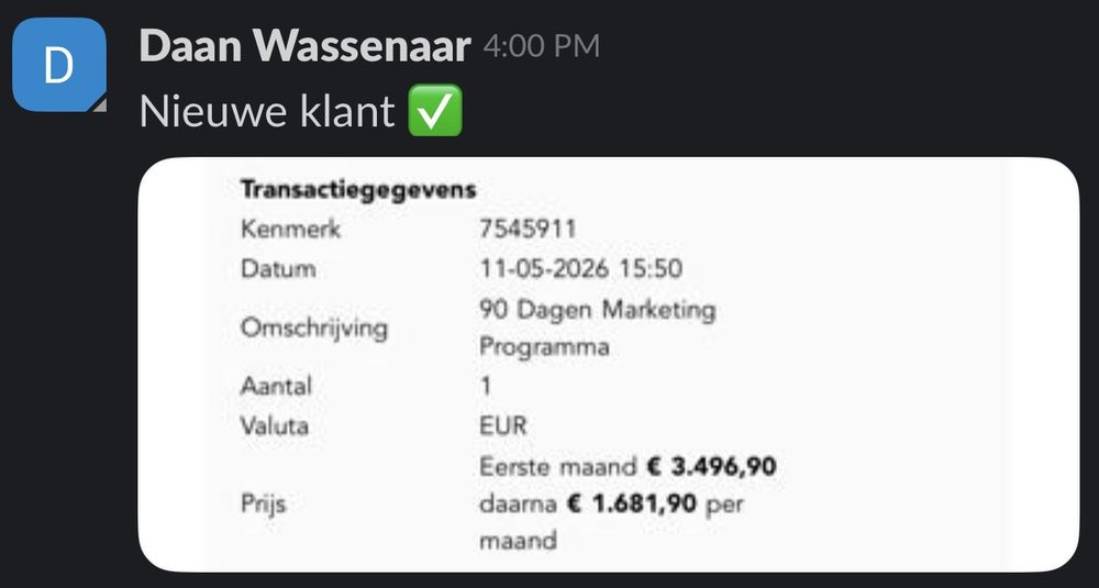 Resultaat van een klant van implement